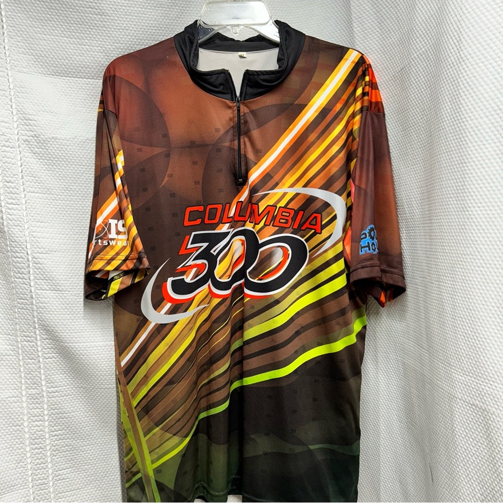 Columbia Brown and‎ Orange Jersey Shirt with Dynamic Design Bowling Shirt